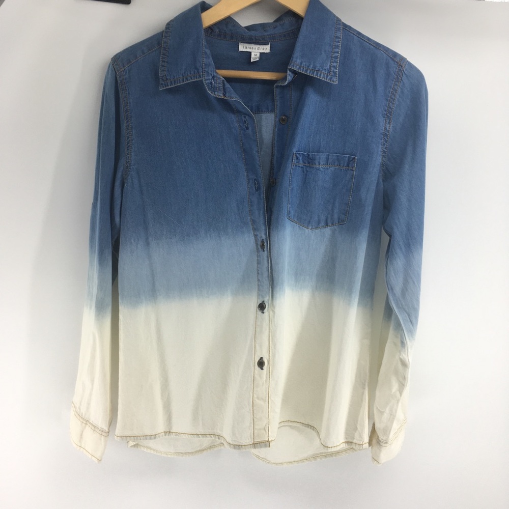 Larsen Gray | Ombre Chambray Button Up Shirt M
